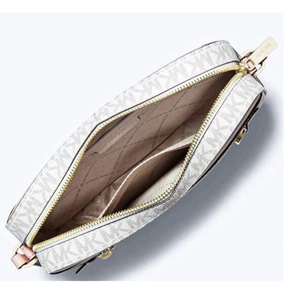 Michael Kors Jet Set Item Large East West Zip Chain Crossbody Bag Vanilla Pink - Picture 13 of 16